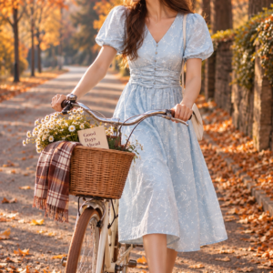 Floral Ruched Waist Midi Dress