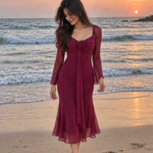 Mesh Midi Dress