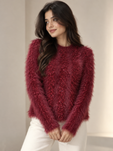 Shaggy Knit Fuzzy Sweater