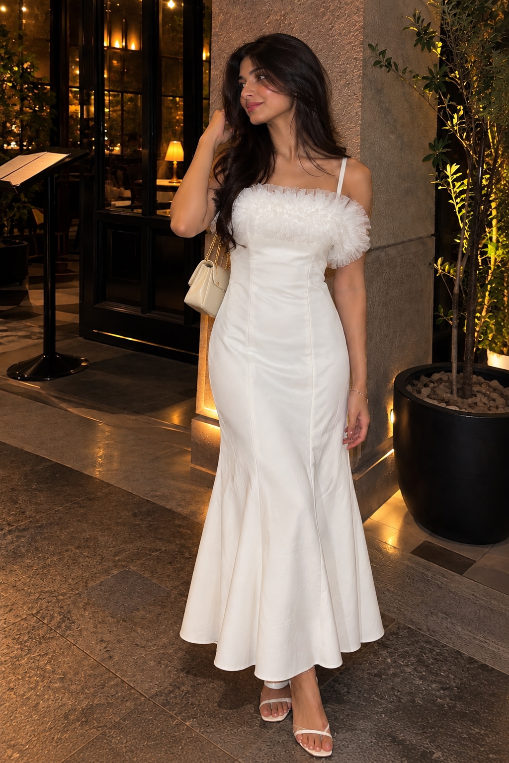 Floral Ruffle Mermaid Maxi Dress - Image 2